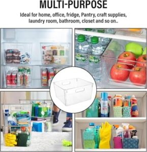 Clear Extra Large Plastic Storage Bins for kitchen and pantry organization 