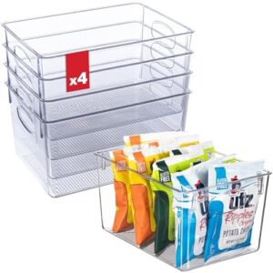 Clear Refrigerator Organizer Bins set of 6 for kitchen, pantry, and freezer organization  