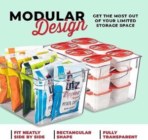 Clear Refrigerator Organizer Bins set of 6 for kitchen, pantry, and freezer organization  