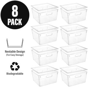 ShelfShaper Clear Extra Large Plastic Storage Bins with Lids for Kitchen and Pantry Organization