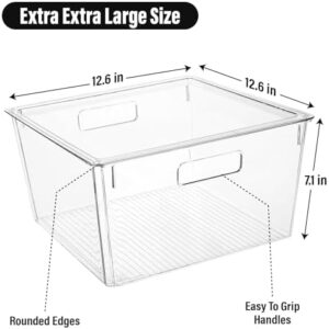 ShelfShaper Clear Extra Large Plastic Storage Bins with Lids for Kitchen and Pantry Organization