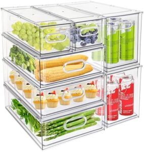 Eanpet Clear Fridge Organizer Drawer with Pull-Out Drawers for Efficient Kitchen Organization