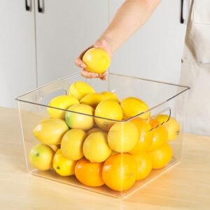 Vtopmart 8 Pack Clear Plastic Storage Bins with Handles for Pantry, Bathroom, Kitchen, and Laundry Room Organization