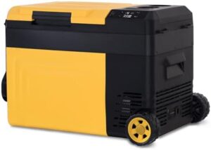 Newair 25 Qt. Jobsite Cooler Car Refrigerator – Battery Powered Mini Fridge for Car, Camping, and Job Sites