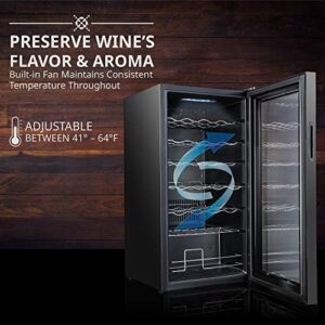 Ivation 28 Bottle Compressor Wine Cooler Refrigerator with digital temperature control and sleek glass door  