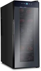 Ivation 12 Bottle Wine Cooler with Digital Display and Glass Door
