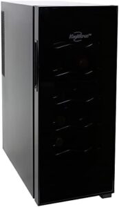Koolatron 12 Bottle Wine Cooler, Black, Freestanding Thermoelectric Wine Fridge