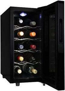 Koolatron 10 Bottle Thermoelectric Wine Cooler Black Freestanding Compact Wine Cellar