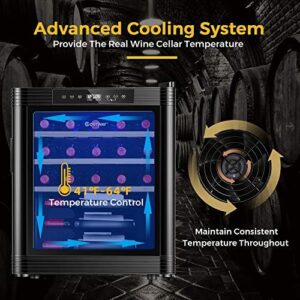 DORTALA Wine Cooler with Digital Control and Anti-UV Glass Door, 21-Bottle Capacity