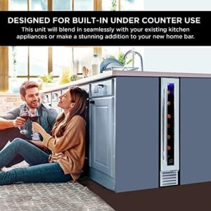 Koolatron 7 Bottle Slim Wine Fridge with Stainless Steel Door Frame and Digital Controls
