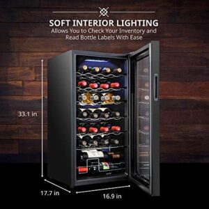 Ivation 28 Bottle Wine Cooler Refrigerator with Digital Temperature Control  