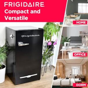 CURTIS INTERNATIONAL EFR376 - BLACK Retro Bar Fridge with Bottle Opener in a home bar setting