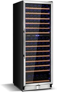Costway 24-Inch Wine Cooler Refrigerator with Dual Temperature Control and Tempered Glass Door