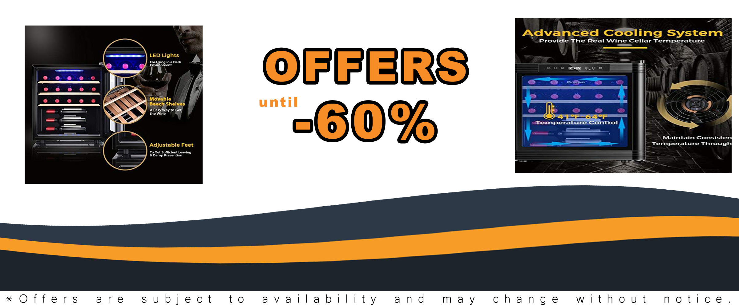 Costway Wine Cooler 21-Bottles Freestanding Champagne Wine Cellar with Digital Display and Wooden Shelves