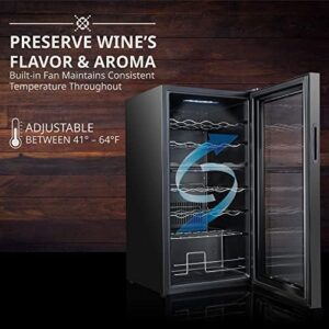Ivation 28 Bottle Wine Cooler with Lock and Dual Zone Temperature Control for Wine Storage