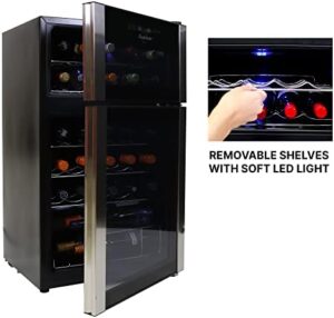 Koolatron 29 Bottle Wine Cooler Refrigerator Dual Zone Freestanding Wine Fridge