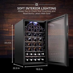 Ivation 51 Bottle Compressor Wine Cooler Refrigerator with Glass Door, Black – Perfect for Red, White, and Sparkling Wine