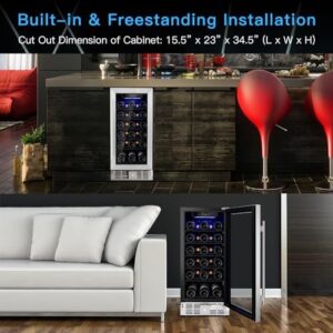 KOTEK 30 Bottle Wine Fridge with glass door and digital temperature control