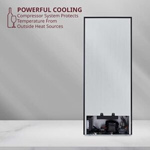 Schmecke 55 Bottle Dual Zone Wine Cooler Refrigerator - Large freestanding wine cellar in black, ideal for red, white, and sparkling wines.