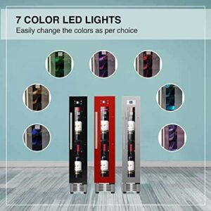 9 Bottle Built-in/Freestanding Wine Refrigerator with LED Lights
