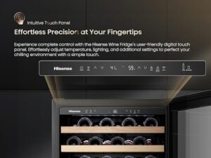 Hisense HWS054N6SS 54-bottle wine cooler with Wifi and reversible door in stainless steel design