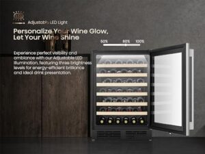 Hisense HWS054N6SS 54-bottle wine cooler with Wifi and reversible door in stainless steel design