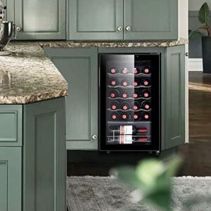 STAIGIS 24 Bottle Wine Cooler, Compact Freestanding Fridge for Red, White, and Champagne with Digital Temperature Control