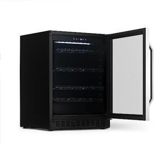 NewAir 24" Wine and Beverage Refrigerator in stainless steel with adjustable shelves and large capacity