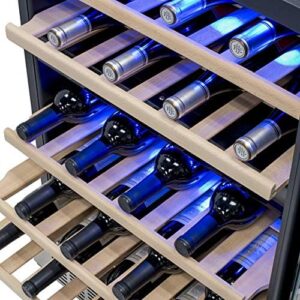 NewAir 24” Wine Cooler Refrigerator – Dual Zone, 46 Bottle Capacity, Stainless Steel Design
