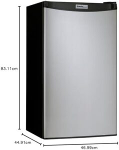 Danby Designer 3.2 Cubic Feet Compact Refrigerator and TOSHIBA ML-EM31P/CA Microwave Oven in Stainless Steel