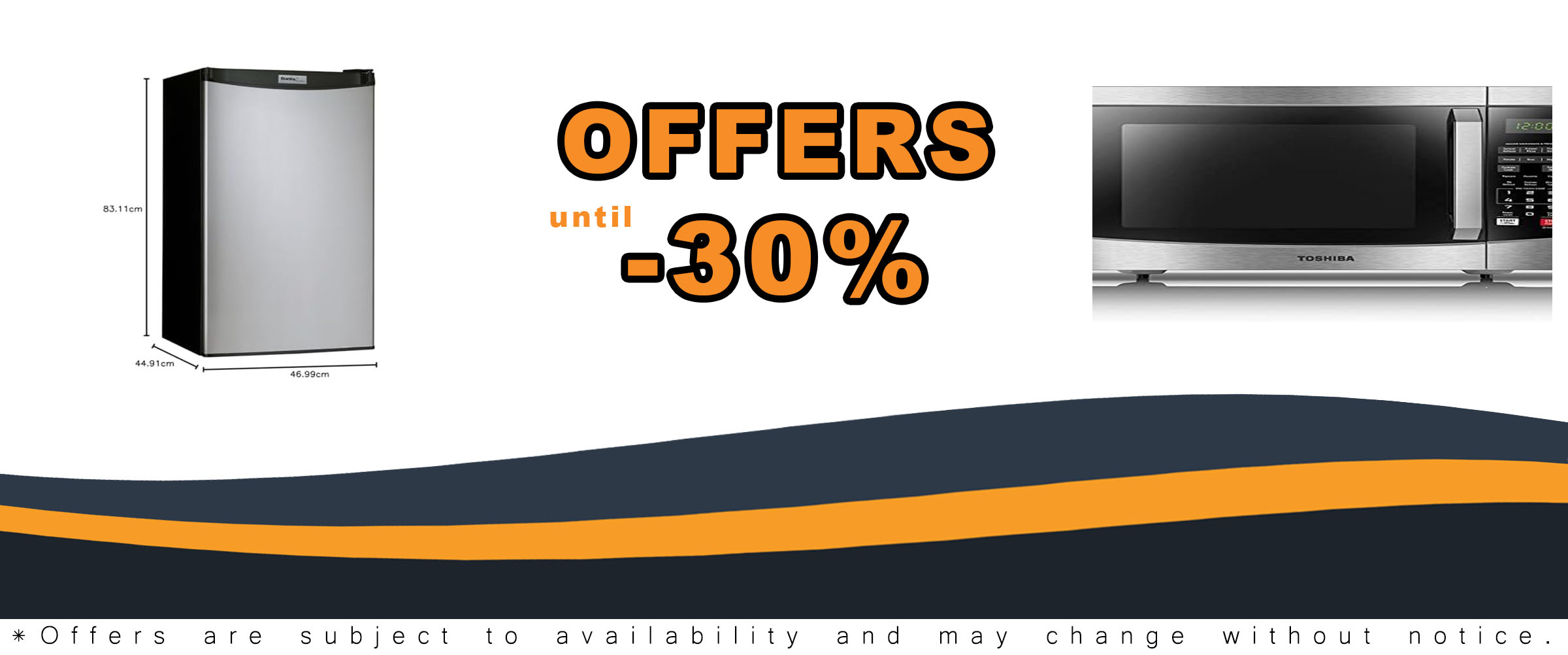 Danby Designer 3.2 Cubic Feet Compact Refrigerator and TOSHIBA ML-EM31P/CA Microwave Oven in Stainless Steel