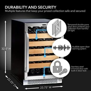 Whynter BWR-541STS 24" Built-in 54 Bottle Wine Refrigerator Cooler in Stainless Steel