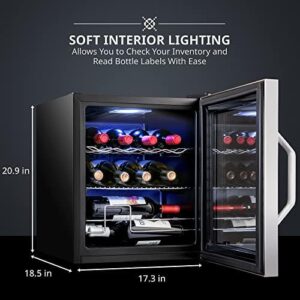 Ivation 12 Bottle Compressor Wine Cooler Refrigerator with Digital Temperature Control