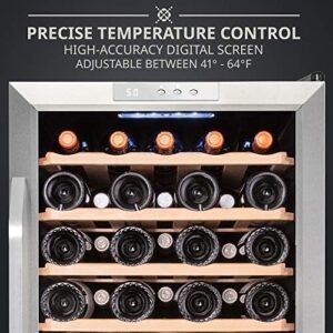 Ivation 51 Bottle Wine Cooler with Stainless Steel Design and Digital Temperature Control