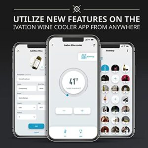 Ivation 34 Bottle Wine Cooler Refrigerator with Wi-Fi Smart App Control – Black Glass Door