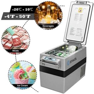 Costway Car Freezer, 44 Quart Compressor Travel Refrigerator -4°F to 50°F, Portable Cooler Fridge for Cars, Camping, Home