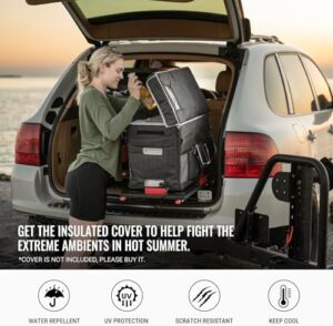 BougeRV 12 Volt Refrigerator with cover, 30 quart portable freezer for truck, RV, SUV
