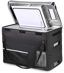 BougeRV 12 Volt Refrigerator with cover, 30 quart portable freezer for truck, RV, SUV