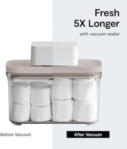 VAKUEN Premium Airtight Food Storage Container with Vacuum Sealer and Mercury Color Design