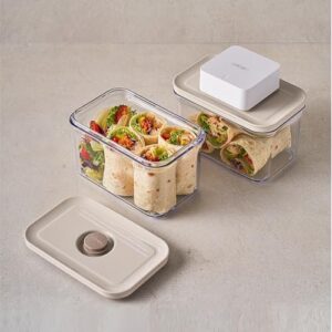 VAKUEN Premium Airtight Food Storage Container with Vacuum Sealer and Mercury Color Design