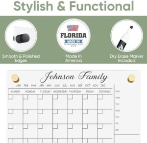 Personalized Acrylic Calendar for Wall - Clear 20x30 Dry Erase Planner - Easy to Clean