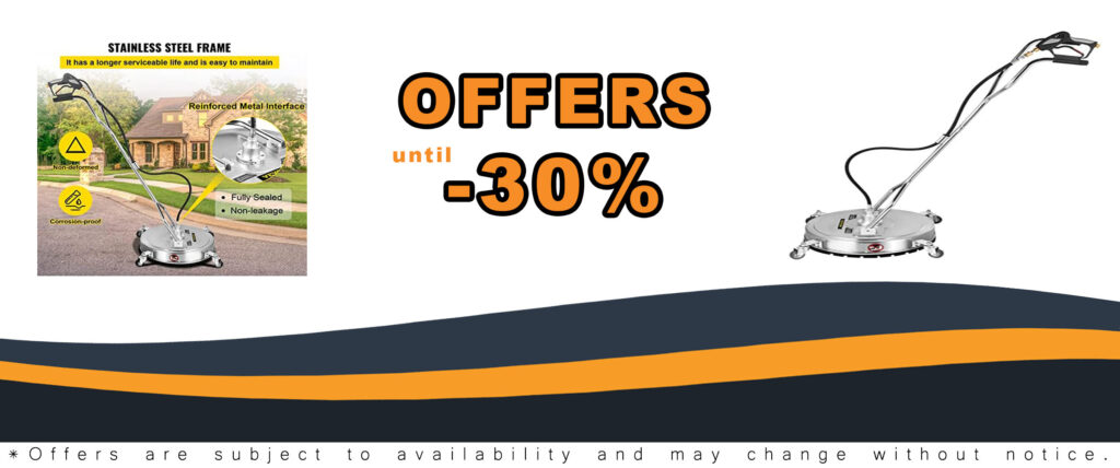 VEVOR Pressure Washer Surface Cleaner, 20-inch cleaning surface, and stainless steel frame with rotating dual handle