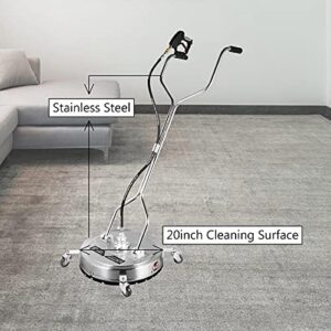 VEVOR Surface Cleaner 20 inch for Pressure Washer with Casters and Rotating Stainless Steel Rod