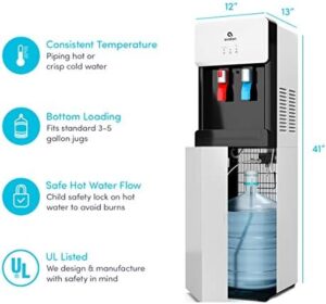 Avalon Bottom Loading Water Cooler Dispenser in White - Hot and Cold Water, Energy Star Certified