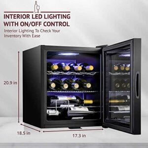 Schmecke 12 Bottle Wine Cooler Refrigerator with Glass Door and Digital Temperature Control