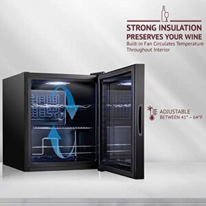 Schmecke 12 Bottle Wine Cooler Refrigerator with Glass Door and Digital Temperature Control