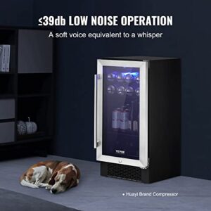 VEVOR Wine Cooler – 96 Can Beverage Cooler with Blue LED Light, Child Lock, ETL Listed