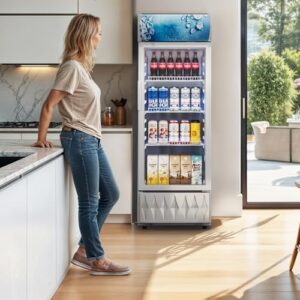 YITAHOME 6.9 Cu.Ft Commercial Drink Refrigerator with Glass Door, Custom Light Box, and Lock