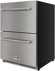THOR KITCHEN 24-Inch Built-In Refrigerator with 2 Drawers and Ventilated Cooling Technology