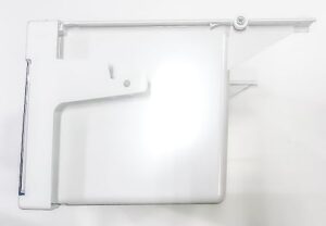 UPGRADED Lifetime Appliance WR32X10524 Crisper Pan Shelf Assembly installed in a GE refrigerator